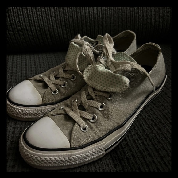 Converse Chuck Taylor Gray All Star Double Tongue Sneakers Size 9 - Picture 1 of 7